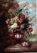 unknow artist, Floral, beautiful classical still life of flowers.069